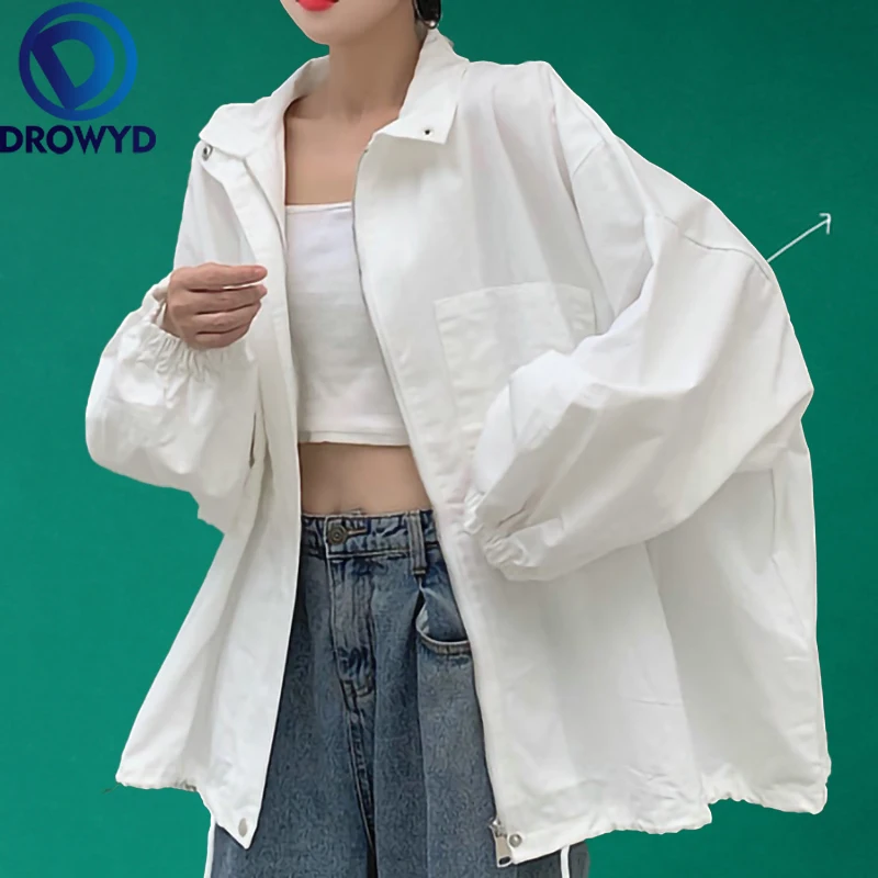 Summer White Thin Baseball Jacket Women Casual Pockets Hip Hop Transparent Bomber Tops Breathable Sunscreen Cardigan Loose Coat 
Summer White Thin Baseball Jacket Women Casual Pockets Hip Hop Transparent Bomber Tops Breathable Sunscreen Cardigan Loose Coat