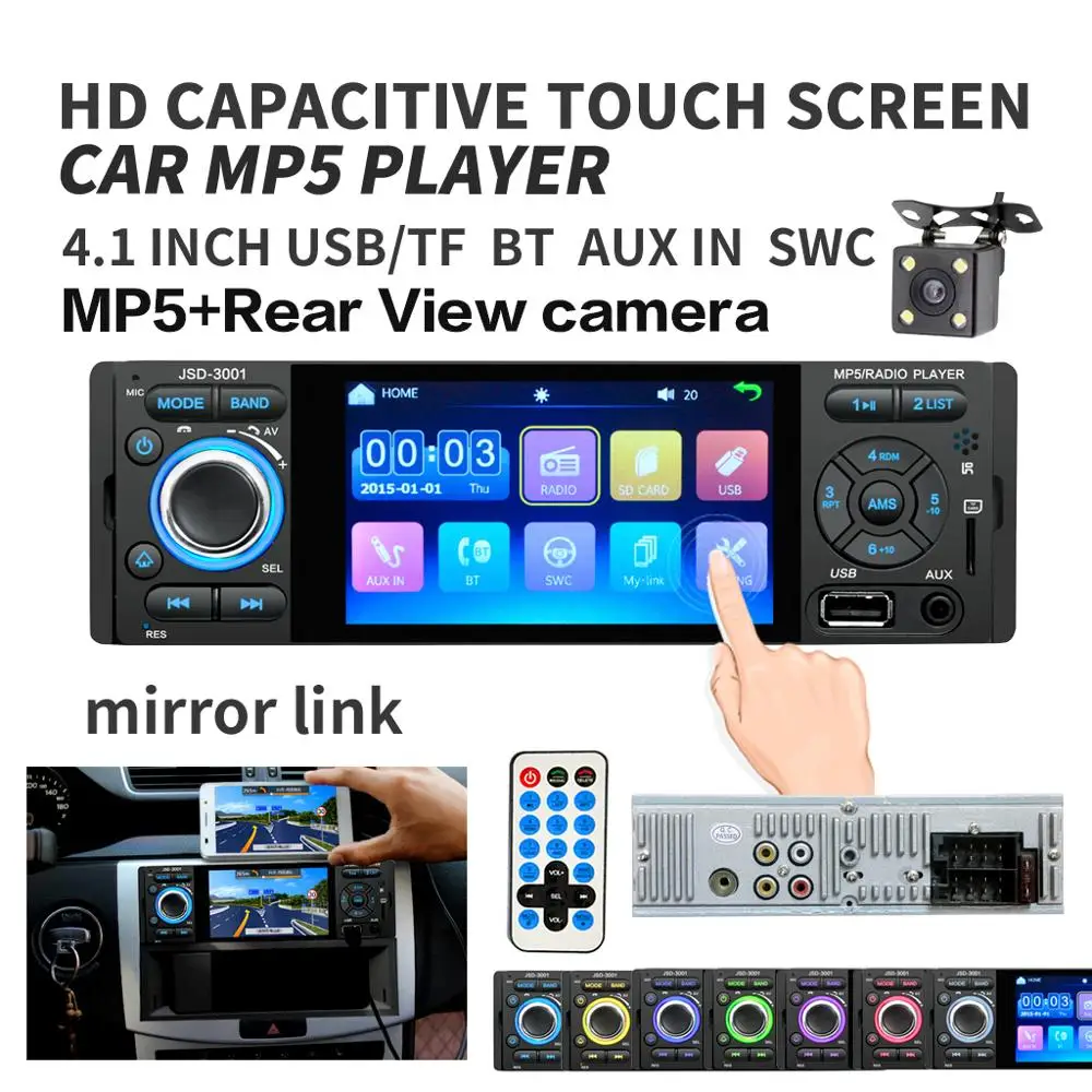 Car Radio 1din jsd-3001 autoradio 4 inch Touch Screen Audio Mirror Link Stereo Bluetooth Rear View Camera usb aux Player
Car Radio 1din jsd-3001 autoradio 4 inch Touch Screen Audio Mirror Link Stereo Bluetooth Rear View Camera usb aux Player