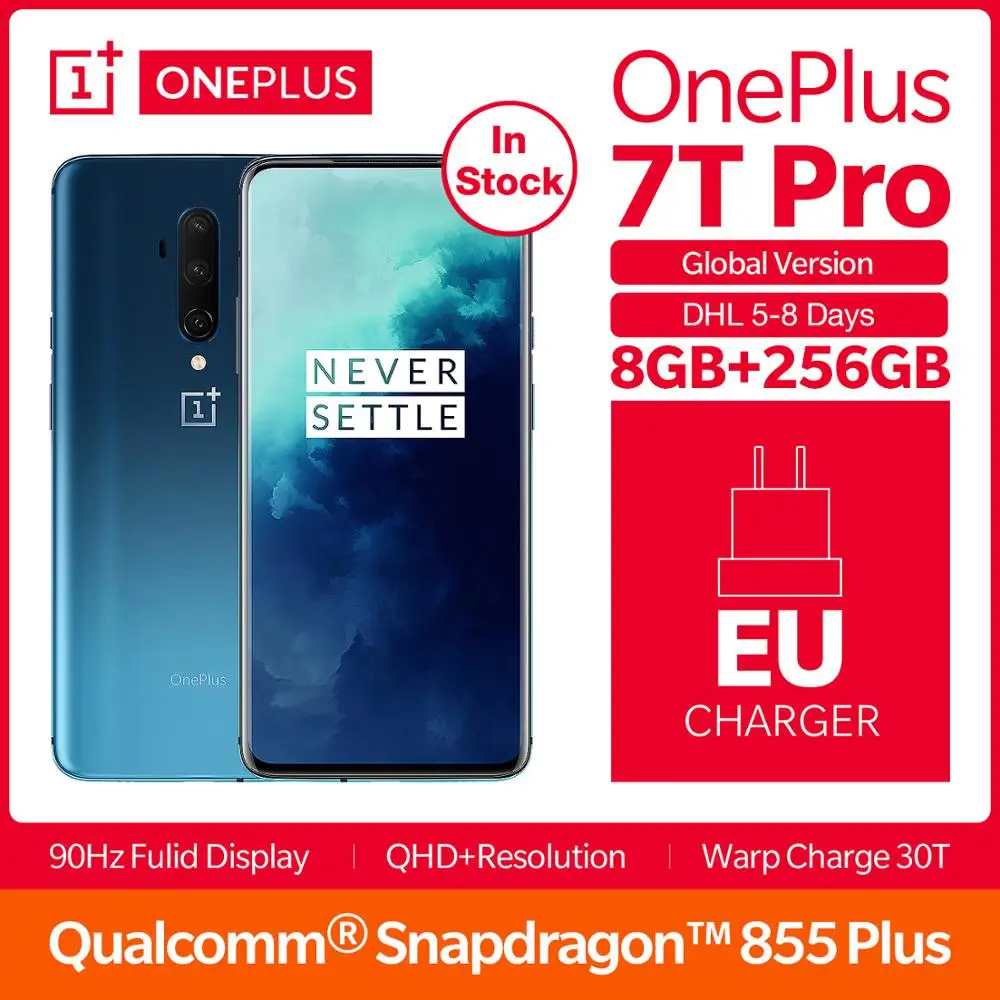 Global Version OnePlus 7T Pro 8GB 256GB Snapdragon 855Plus Smartphone 6.67"Fulid AMOLED 90Hz Display 4085mAh NFC UFS 3.0 Mobile
Global Version OnePlus 7T Pro 8GB 256GB Snapdragon 855Plus Smartphone 6.67"Fulid AMOLED 90Hz Display 4085mAh NFC UFS 3.0 Mobile
