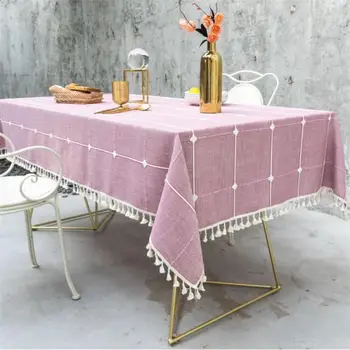 Plaid Embroidered Simple Tablecloth Solid Color Cotton and Linen Small Fresh Fabric Tassel Rectangular Coffee Table Table 3
Plaid Embroidered Simple Tablecloth Solid Color Cotton and Linen Small Fresh Fabric Tassel Rectangular Coffee Table Table 3