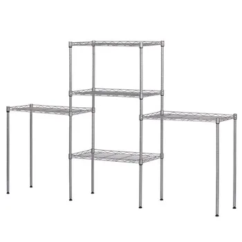 Changeable Assembly Floor Standing Carbon Steel Storage Rack Silver 
Changeable Assembly Floor Standing Carbon Steel Storage Rack Silver
