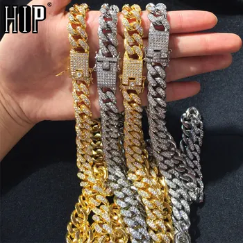 Hip Hop 13MM Miami Curb Cuban Chain Necklace Gold Iced Out AAA Paved Rhinestones CZ Bling Necklaces Men Rapper Jewelry
Hip Hop 13MM Miami Curb Cuban Chain Necklace Gold Iced Out AAA Paved Rhinestones CZ Bling Necklaces Men Rapper Jewelry