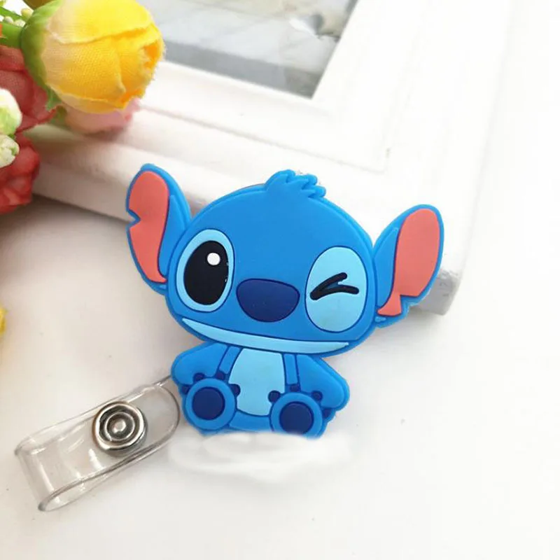 

1 Pcs Cartoon Stitch Totoro Melody Cat Silicone Retractable Nurse Badge Reels Clip Students IC ID Card Badge Holders Stationery