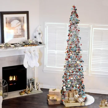 Christmas Tinsel Trees Collapsible Reusable Reusable Artificial Tree Ornaments Christmas Tree With Stand Christmas Decorations
Christmas Tinsel Trees Collapsible Reusable Reusable Artificial Tree Ornaments Christmas Tree With Stand Christmas Decorations