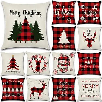 1Pcs Christmas Deer Tree Black Red Plaid Pattern Cotton Linen Throw Cushion Cover Car Home Sofa Bed Decorative Pillowcase 40667
1Pcs Christmas Deer Tree Black Red Plaid Pattern Cotton Linen Throw Cushion Cover Car Home Sofa Bed Decorative Pillowcase 40667