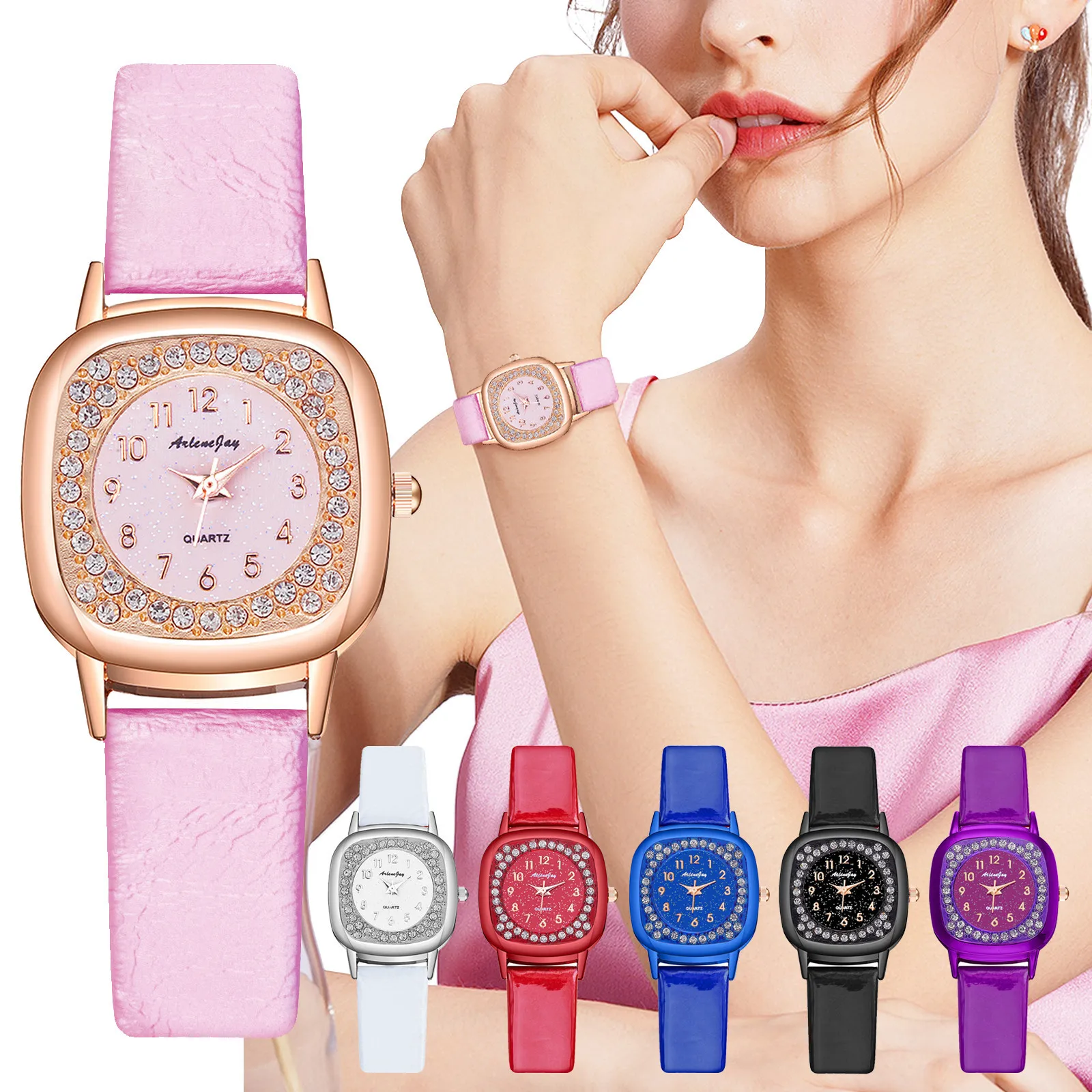 2020 Square vintage diamond watch leather Ladies Vansvar Casual Quartz Leather Strap Spin Watch Watch Simple temperament #N03 
2020 Square vintage diamond watch leather Ladies Vansvar Casual Quartz Leather Strap Spin Watch Watch Simple temperament #N03