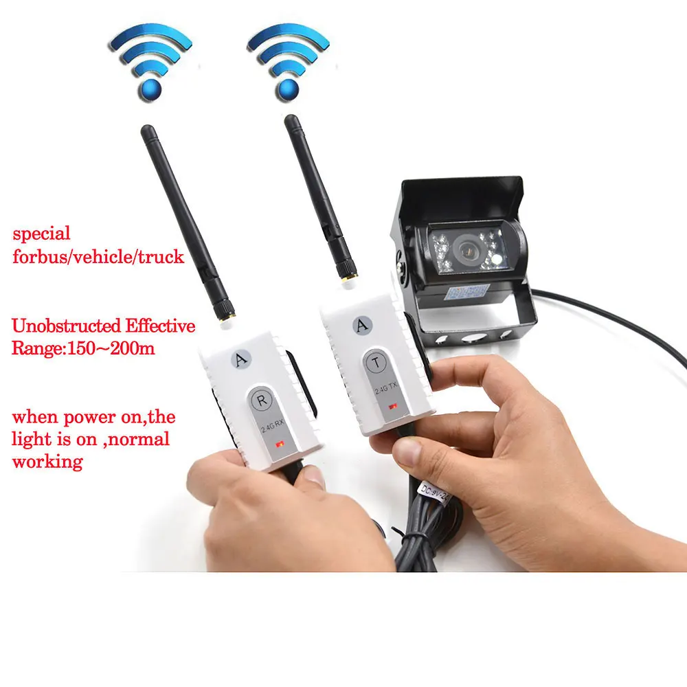 2.4G Wireless AV Cable Transmitter and Receiver For RV Truck Trailer Bus Video Monitor Truck Reversing Rear View Backup Camera
2.4G Wireless AV Cable Transmitter and Receiver For RV Truck Trailer Bus Video Monitor Truck Reversing Rear View Backup Camera