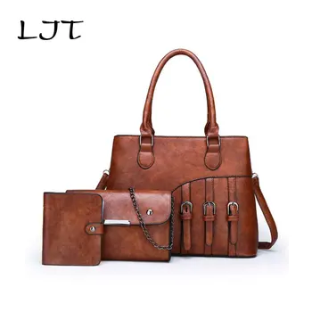 LJT Women Bags Set 3 Pcs High Qualitity PU Leather Handbag Top-Handle Female Shoulder Bag Composite Bag Women Bags Designer Tote 
LJT Women Bags Set 3 Pcs High Qualitity PU Leather Handbag Top-Handle Female Shoulder Bag Composite Bag Women Bags Designer Tote
