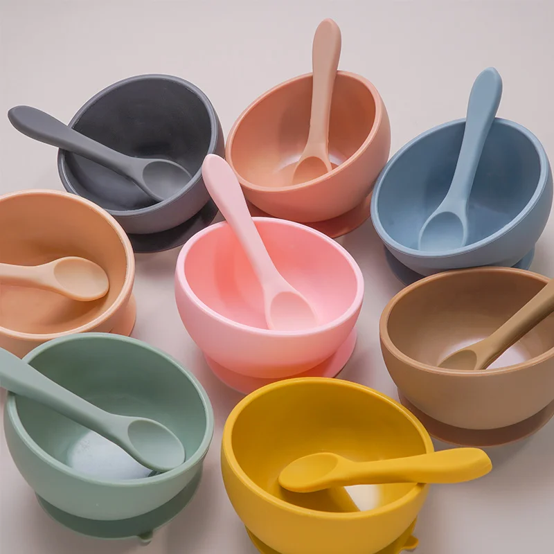 Silicone Feeding Tableware Set Toddler Plate And Spoon Spill-Proof Solid 45° Bevel Design Baby Sucker Bowl.
Silicone Feeding Tableware Set Toddler Plate And Spoon Spill-Proof Solid 45° Bevel Design Baby Sucker Bowl.
