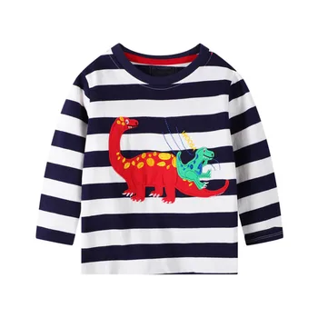 Jumping Meters Autumn Winter Long Sleeve Boys Girls Cotton Stripe T Shirts Dinosaurs Applique Hot Selling Children's Clothes
Jumping Meters Autumn Winter Long Sleeve Boys Girls Cotton Stripe T Shirts Dinosaurs Applique Hot Selling Children's Clothes