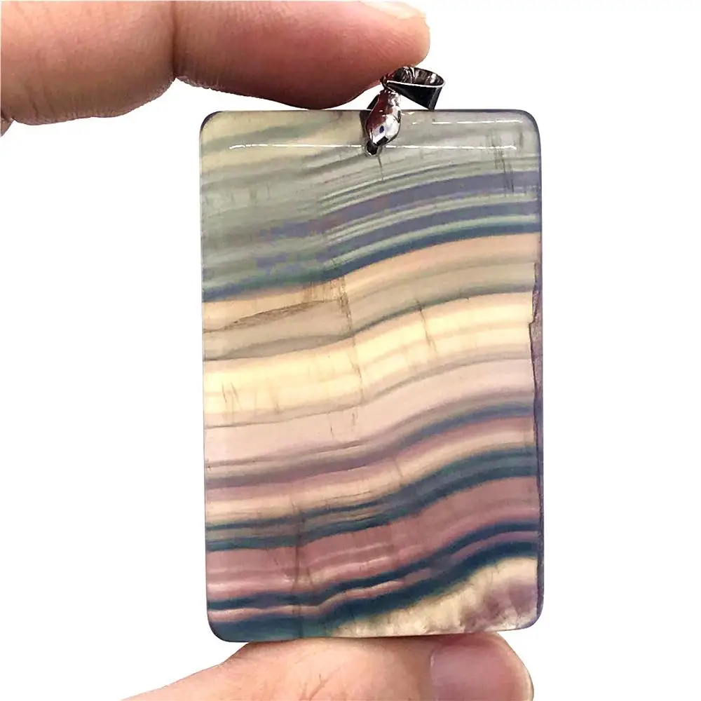 Natural Colorful Fluorite Pendant For Woman Man Clear Crystal 54x37x12mm Rectangle Beads Rainbow Gemstone Fashion Jewelry AAAAA
Natural Colorful Fluorite Pendant For Woman Man Clear Crystal 54x37x12mm Rectangle Beads Rainbow Gemstone Fashion Jewelry AAAAA