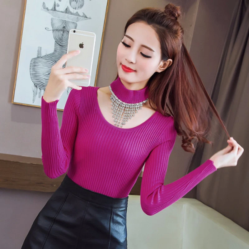 2019 spring and autumn new pullover sweater fashion sexy round neck sweater waist slim necklace slim long sleeve bottoming shirt
2019 spring and autumn new pullover sweater fashion sexy round neck sweater waist slim necklace slim long sleeve bottoming shirt