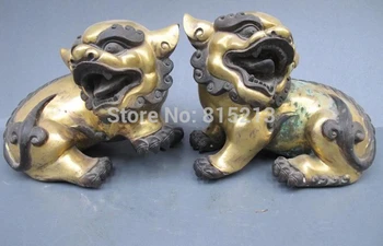 bi00885 Chinese Royal 100% pure Bronze 24K Gold Fu Foo Dog Lion pair statue
bi00885 Chinese Royal 100% pure Bronze 24K Gold Fu Foo Dog Lion pair statue