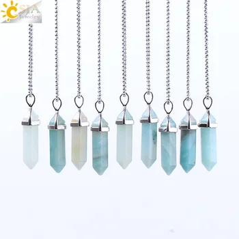 CSJA Hot Sale Hexagonal Column Necklaces Natural Stone Amazonite Pendant Two Sharp Angle Quartz Beads for Women Men Jewelry F185
CSJA Hot Sale Hexagonal Column Necklaces Natural Stone Amazonite Pendant Two Sharp Angle Quartz Beads for Women Men Jewelry F185