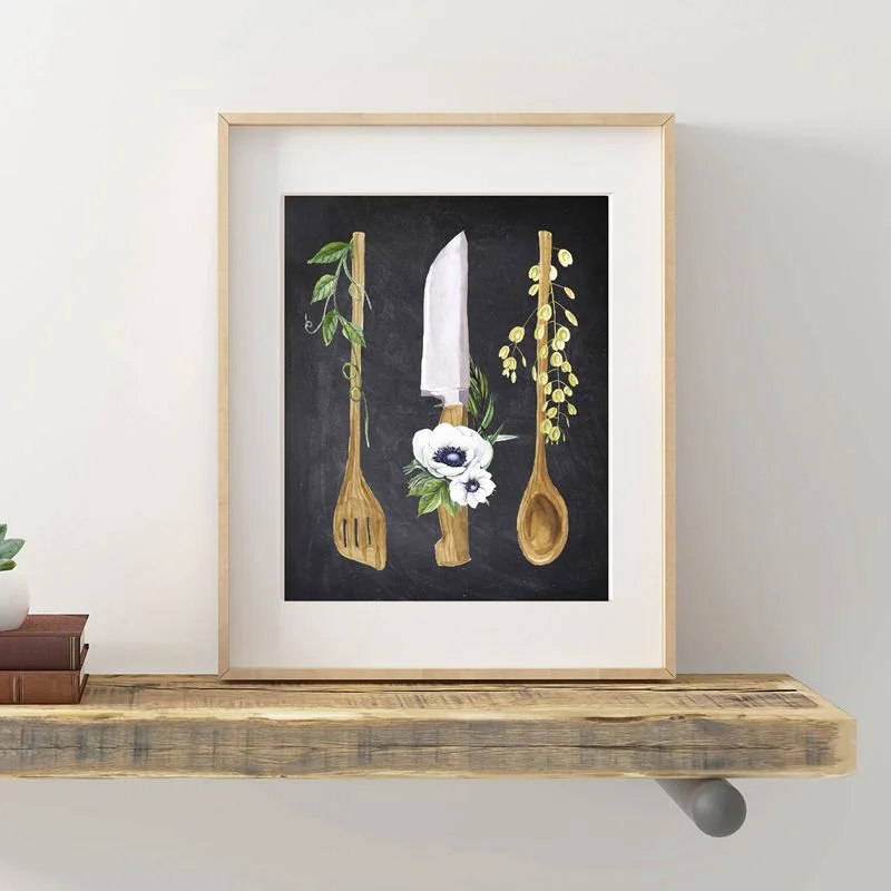 Canvas Painting Kitchen Chalkboard Sign Poster Prints Watercolor Utensils Rustic Kitchen Spoons Housewarming Gift Home Decor
Canvas Painting Kitchen Chalkboard Sign Poster Prints Watercolor Utensils Rustic Kitchen Spoons Housewarming Gift Home Decor