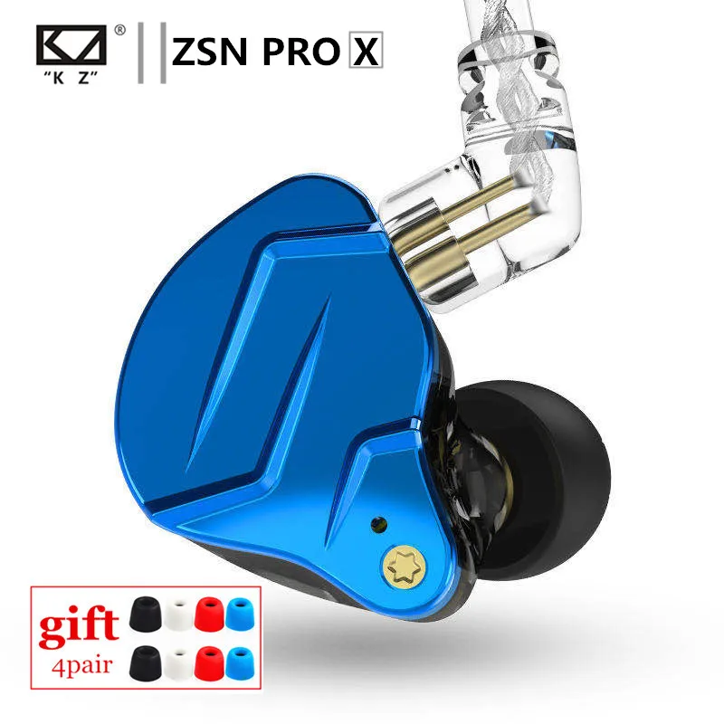 Наушники-вкладыши KZ ZSN PRO X 1DD 1BA Hi-Fi металлические гибридные с басами Спортивная