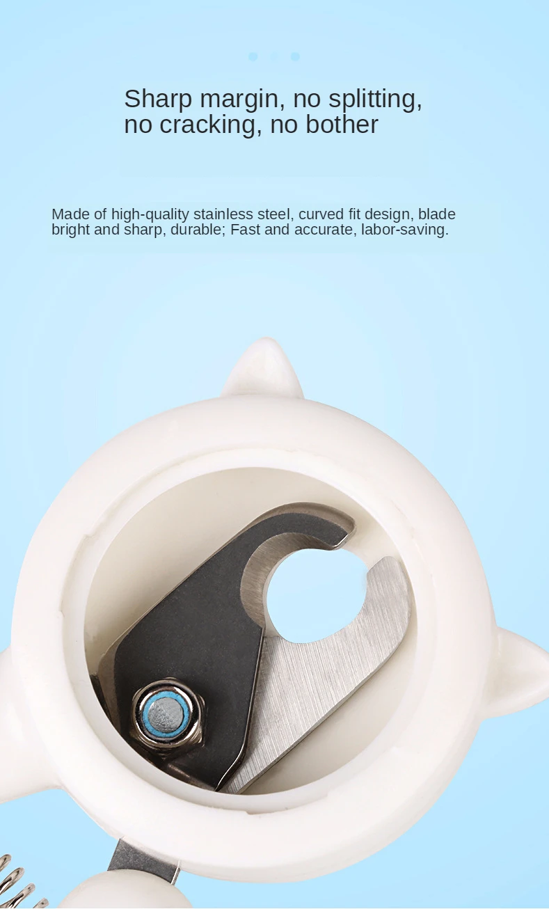 Splash-Proof Pet Nail Clipper with Built-in File for Cats & Dogs