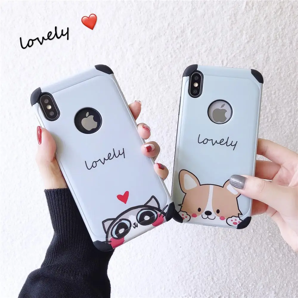 Cartoon cute puppy kitten Original case For iPhone X XR XSMax 7 7Plus 8 8Plus logo phone Shockproof Luxury Protect Back Cover
Cartoon cute puppy kitten Original case For iPhone X XR XSMax 7 7Plus 8 8Plus logo phone Shockproof Luxury Protect Back Cover