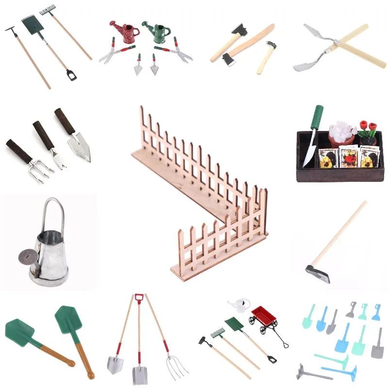 1/12 Dollhouse Miniature Simulation Hoe Farm Axe Spade Shovel Hoe Rake Watering Pot Hammer Farm Gardening Tools Accessories Set
1/12 Dollhouse Miniature Simulation Hoe Farm Axe Spade Shovel Hoe Rake Watering Pot Hammer Farm Gardening Tools Accessories Set