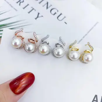 Bridal Design 925 Sterling Silver Earrings Findings Mountings Settings Jewelry Parts Fittings for Pearls Coral Jade Agate Stones
Bridal Design 925 Sterling Silver Earrings Findings Mountings Settings Jewelry Parts Fittings for Pearls Coral Jade Agate Stones