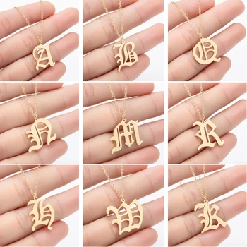 A-Z Initial Letter Necklace For Women Girls Stainless Steel Chain Old English Font Necklace Pendent Jewelry Collier Femme
A-Z Initial Letter Necklace For Women Girls Stainless Steel Chain Old English Font Necklace Pendent Jewelry Collier Femme