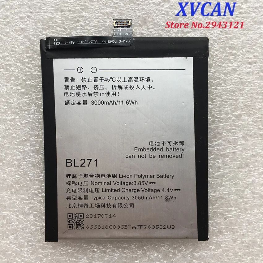 Для Lenovo 3050Mah BL271 оригинальный аккумулятор Замена для Edge Z2 X Z2X ZUK смарт мобильный