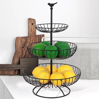 Household 3 Tier Fruit Plate Countertop Metal Fruit Basket Black Vintage Style Tray Stand Snack Storage Basket
Household 3 Tier Fruit Plate Countertop Metal Fruit Basket Black Vintage Style Tray Stand Snack Storage Basket