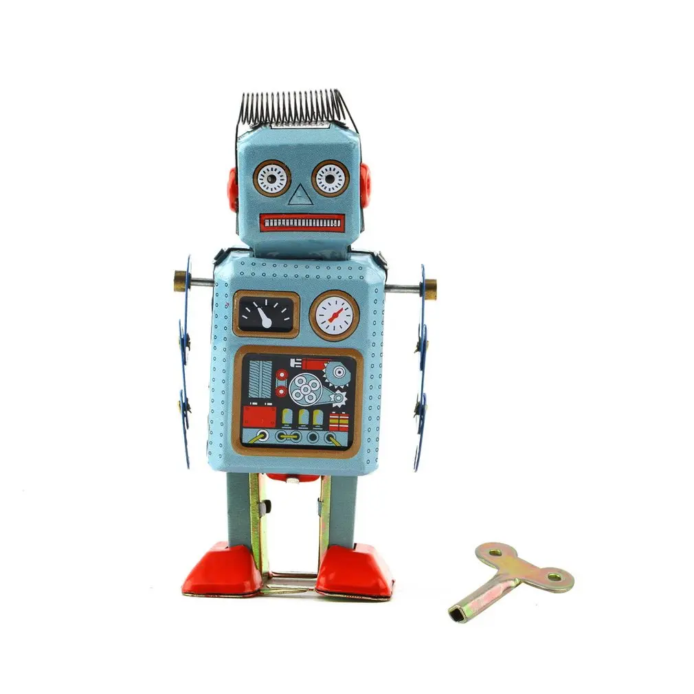 Robot Toy 1pc Vintage Mechanical Clockwork Robot Wind Up Metal Walking Robot Action Finger Tin Toys for Children KidS Gift Hot !
Robot Toy 1pc Vintage Mechanical Clockwork Robot Wind Up Metal Walking Robot Action Finger Tin Toys for Children KidS Gift Hot !