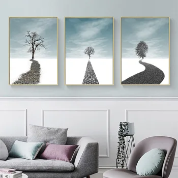 Modern Nordic Simple Landscape Painting Background Triptych Painting Wall Pictures for Living Room Frameless Mirrors
Modern Nordic Simple Landscape Painting Background Triptych Painting Wall Pictures for Living Room Frameless Mirrors
