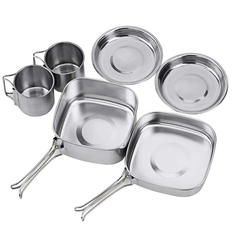 Backpacking Camping Cookware Pot Set Outdoor Mess Kit Stainless Steel Camping Cook Set For Hiking Backpacking Trekking Picnic
Backpacking Camping Cookware Pot Set Outdoor Mess Kit Stainless Steel Camping Cook Set For Hiking Backpacking Trekking Picnic
