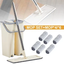 360° Rotating Flat Mop with Bucket Set Hands Free Squeeze Mop for Floor Cleaning with Stainless Steel Handle 4/6 Mop Pads
360° Rotating Flat Mop with Bucket Set Hands Free Squeeze Mop for Floor Cleaning with Stainless Steel Handle 4/6 Mop Pads