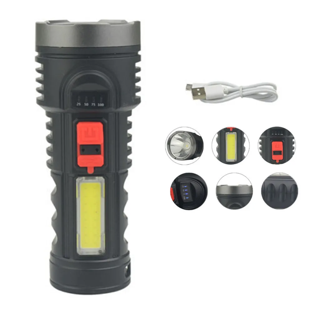 Smart 12W Xenon COB LED Tactical Flashlight 1500mAh USB Rechargeable Work Light Camping Tent Torch 4Modes Flashing Warning Light
Smart 12W Xenon COB LED Tactical Flashlight 1500mAh USB Rechargeable Work Light Camping Tent Torch 4Modes Flashing Warning Light