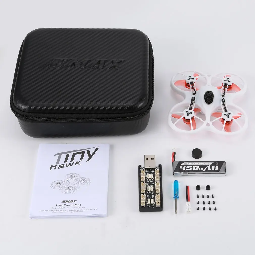 EMAX Tinyhawk Brushless 75mm FPV RC Racing Drone BNF 4 in 1 3A ESC Mini Quadcopter Aircraft with Goggle Remote Controller
EMAX Tinyhawk Brushless 75mm FPV RC Racing Drone BNF 4 in 1 3A ESC Mini Quadcopter Aircraft with Goggle Remote Controller