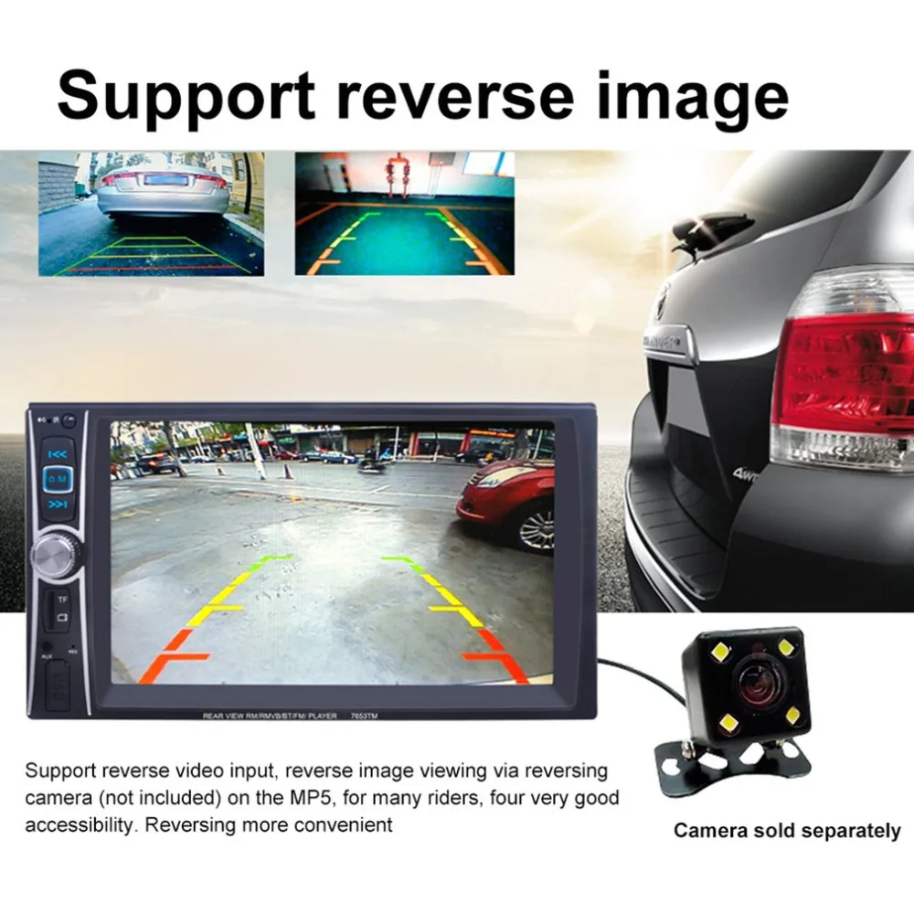 7653TM 6 Inch Digital TFT Touch Screen 2 Din Car Auto Radio RM/RMVB/BT/FM Mp5 Player Bluetooth MP4 Player Audio FM Radio 1080P
7653TM 6 Inch Digital TFT Touch Screen 2 Din Car Auto Radio RM/RMVB/BT/FM Mp5 Player Bluetooth MP4 Player Audio FM Radio 1080P