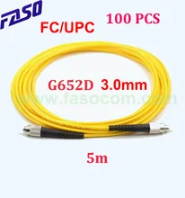 FASO 100Pcs 5m SX Core FC/UPC-FC/UPC Fiber Optic Patch Cord Single Mode G652d 3.0mm Fiber Cable Jumper Yellow LSZH Jacket
FASO 100Pcs 5m SX Core FC/UPC-FC/UPC Fiber Optic Patch Cord Single Mode G652d 3.0mm Fiber Cable Jumper Yellow LSZH Jacket