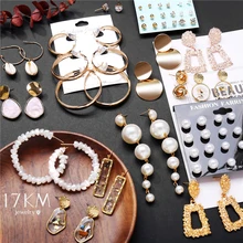 2019 mode Ohrringe Gold Ohrringe Für Frauen Runde Shell Acryl Geometrische Ohrring Brincos Ethnische Vintage-Schmuck(China)