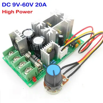 DC 9V-60V 12V 24V 36V 48V 20A PWM DC Motor Speed Controller Switch Control Converter High Power Electric Regulator Governor
DC 9V-60V 12V 24V 36V 48V 20A PWM DC Motor Speed Controller Switch Control Converter High Power Electric Regulator Governor
