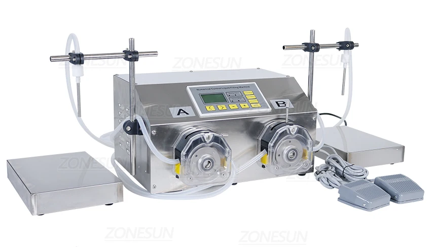 ZONEPACK ZS-PP532W Semi Automatic Peristaltic Pump Filling Machine Ink Essential Oil Perfume Water Bottle Filler