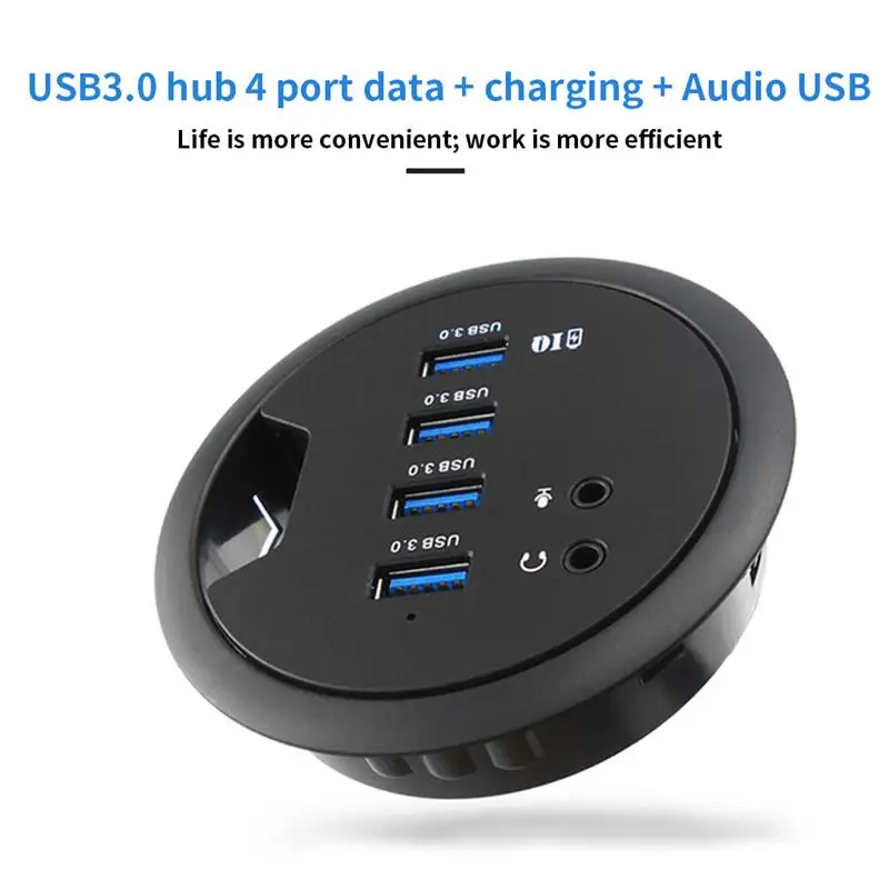 New Table Grommet USB Hub Office Desktop Cable Hole Mounted USB Extender Adapter with Headphone Microphone Port EU Plug
New Table Grommet USB Hub Office Desktop Cable Hole Mounted USB Extender Adapter with Headphone Microphone Port EU Plug