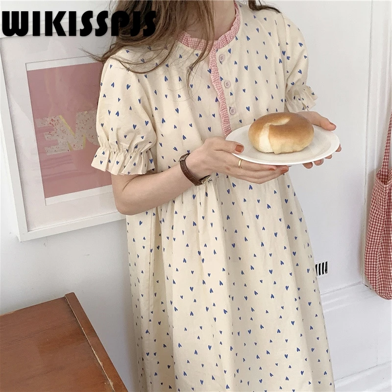 2022 Summer New Korean Lotus Leaf Cotton Love Nightdress Sweet Princess Style Short Sleeve Home Clothes Women Nightgown
2022 Summer New Korean Lotus Leaf Cotton Love Nightdress Sweet Princess Style Short Sleeve Home Clothes Women Nightgown