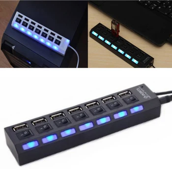 7 Port USB 2.0 Multi Charger Hub High Speed Adapter ON OFF Switch Laptop PC High Speed USB 2.0 7-Port Multi Charger Hub High Spe 
7 Port USB 2.0 Multi Charger Hub High Speed Adapter ON OFF Switch Laptop PC High Speed USB 2.0 7-Port Multi Charger Hub High Spe