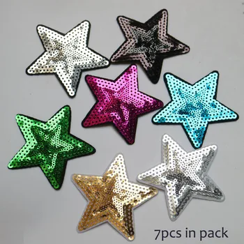 7pc/lot DIY ironing star Patches for clothing DIY iron on sequins parches star appliques embroidery for clothes 
7pc/lot DIY ironing star Patches for clothing DIY iron on sequins parches star appliques embroidery for clothes