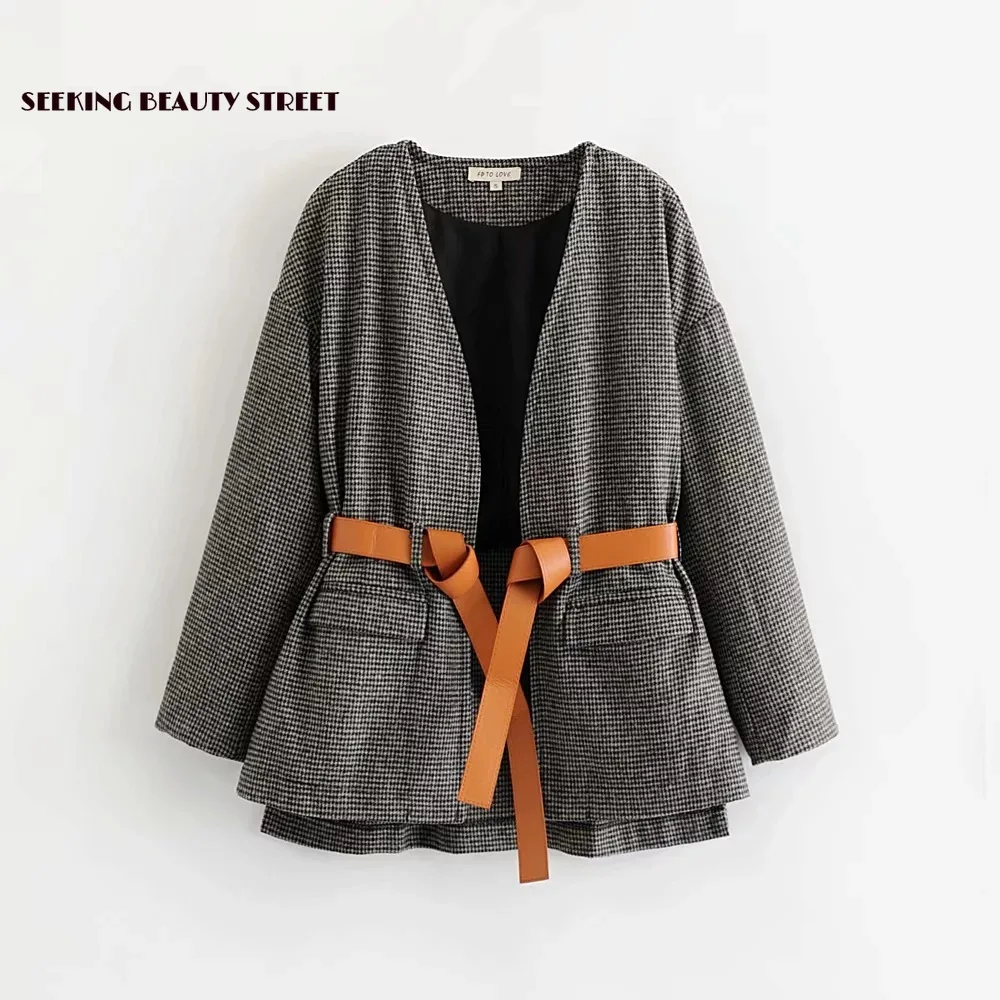 Autumn and Winter New Type 2019 Kind of Bird Checker Belt Wool Overcoat women coats autumn winter plaid coat
Autumn and Winter New Type 2019 Kind of Bird Checker Belt Wool Overcoat women coats autumn winter plaid coat