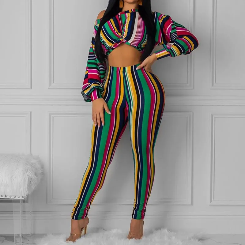Sexy 2 Piece Set Stripe Tracksuit Women Puff Sleeve Crop Tops + Skinny Pencil Pants Suit Causal Vintage Two Piece Outfits
Sexy 2 Piece Set Stripe Tracksuit Women Puff Sleeve Crop Tops + Skinny Pencil Pants Suit Causal Vintage Two Piece Outfits