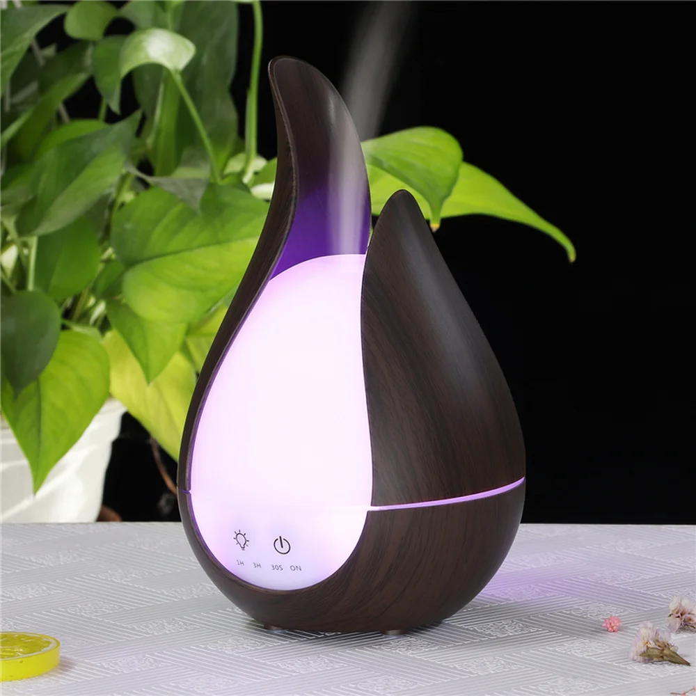 

LISM 200ml Essential Oil Diffuser Wood Ultrasonic Air Humidifier with 7 Color LED Light Aromatherapy Cool Mist Maker for Home