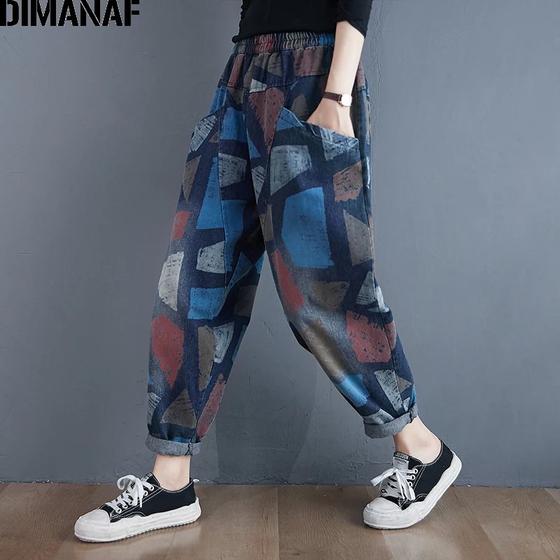 DIMANAF Plus Size Women Jeans Pants Autumn Winter Denim Harem Pants Fashion Print Elastic Waist Oversize Trousers Streetwear
DIMANAF Plus Size Women Jeans Pants Autumn Winter Denim Harem Pants Fashion Print Elastic Waist Oversize Trousers Streetwear
