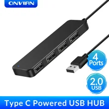 Onvian 4-Port USB 2.0 Hub With 5V Micro USB Power Port for USB Expansion 0.2/0.6M Cable Type C HUB for MacBook Pro USB Splitter
Onvian 4-Port USB 2.0 Hub With 5V Micro USB Power Port for USB Expansion 0.2/0.6M Cable Type C HUB for MacBook Pro USB Splitter