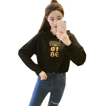 Women Hoodied Sweatshirt Tops New Fashion Long Sleeves Harajuku Letter Print Pullovers O-neck Black White Drawstring Tops 
Women Hoodied Sweatshirt Tops New Fashion Long Sleeves Harajuku Letter Print Pullovers O-neck Black White Drawstring Tops