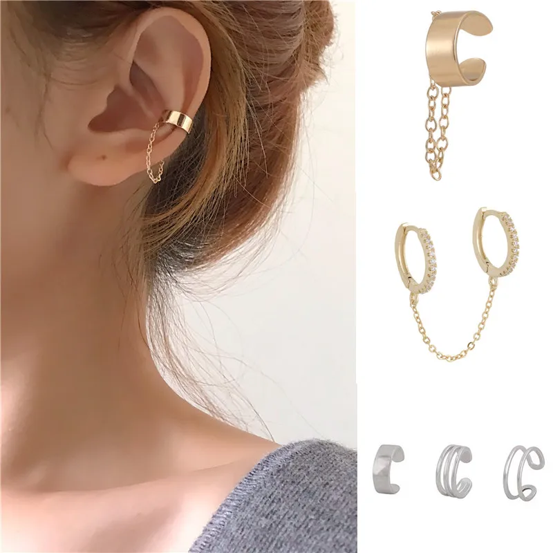 Simple Fashion Punk Chain Ear Cuff for Women Clip on Earrings Gold Color Earcuff Without Piercing Earring Trendy Jewelry Gift
Simple Fashion Punk Chain Ear Cuff for Women Clip on Earrings Gold Color Earcuff Without Piercing Earring Trendy Jewelry Gift