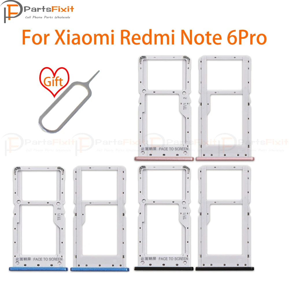 Лоток для сим карт телефона Redmi Note6pro слот sim карты + лоток памяти Micro SD Note 6pro